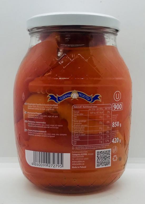 Teshini Retsepti Marinated Pepper 850g.