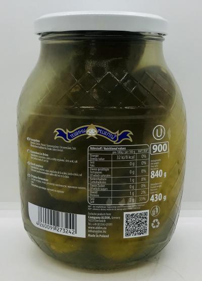 Teshini Retsepti Cucumber In Brine 840g.