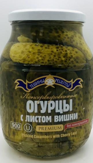 Teshini Retsepti Pickled Cucumbers w. Cherry Leaf 840g.