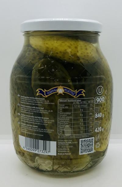 Teshini Retsepti Pickled Cucumbers w. Cherry Leaf 840g.