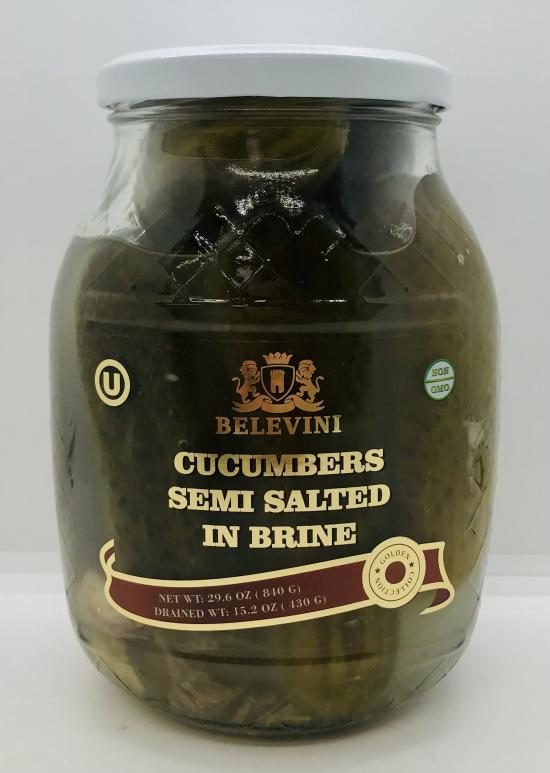 Belevini Cucumbers Semi Salted in Brine 840g.