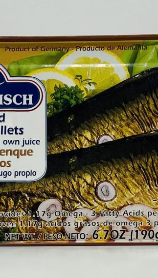 RugenFisch Smoked Herring Fillets 190g.