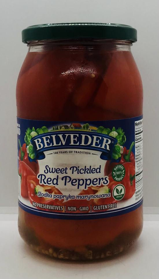 Belveder Sweet Pickled Red Peppers  900g.