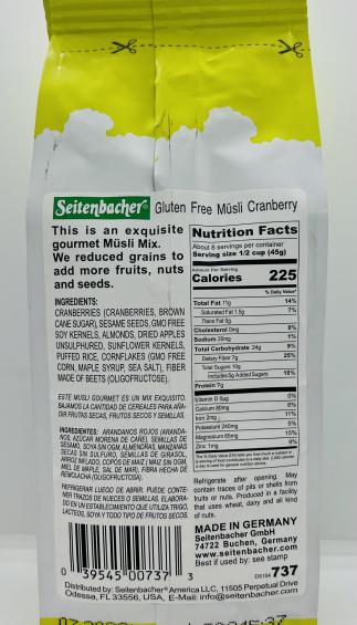 Seitenbacher Musli Cranberry 375g.