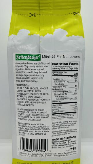 Seitenbacher Muesli For Nut Lovers 454g.