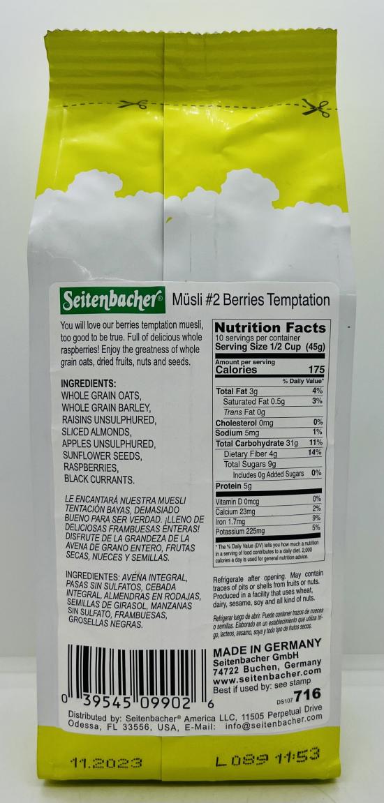 Seitenbacher Muesli Berries Temptation 454g.