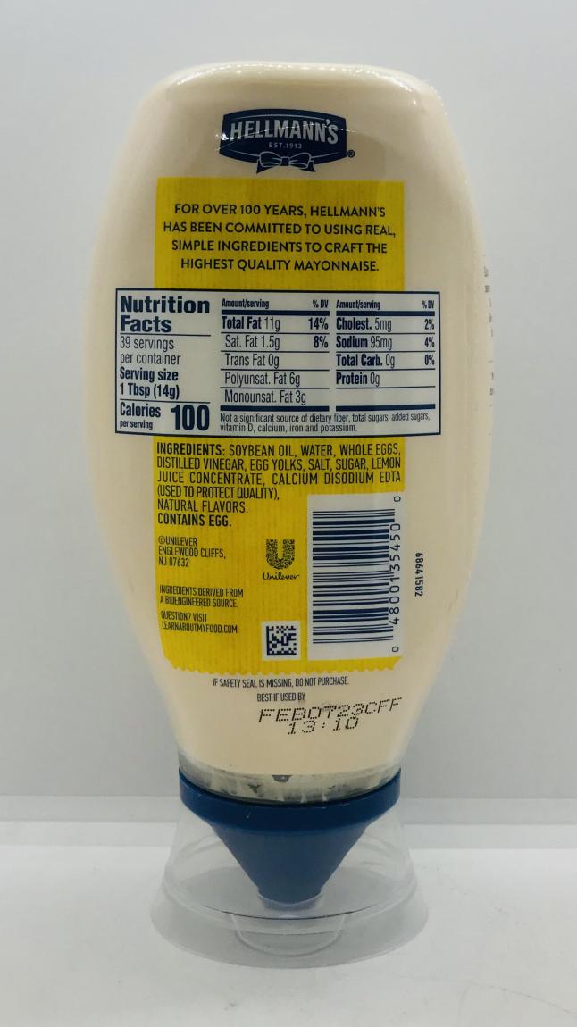 Hellmann's Real Mayonnaise 591mL.