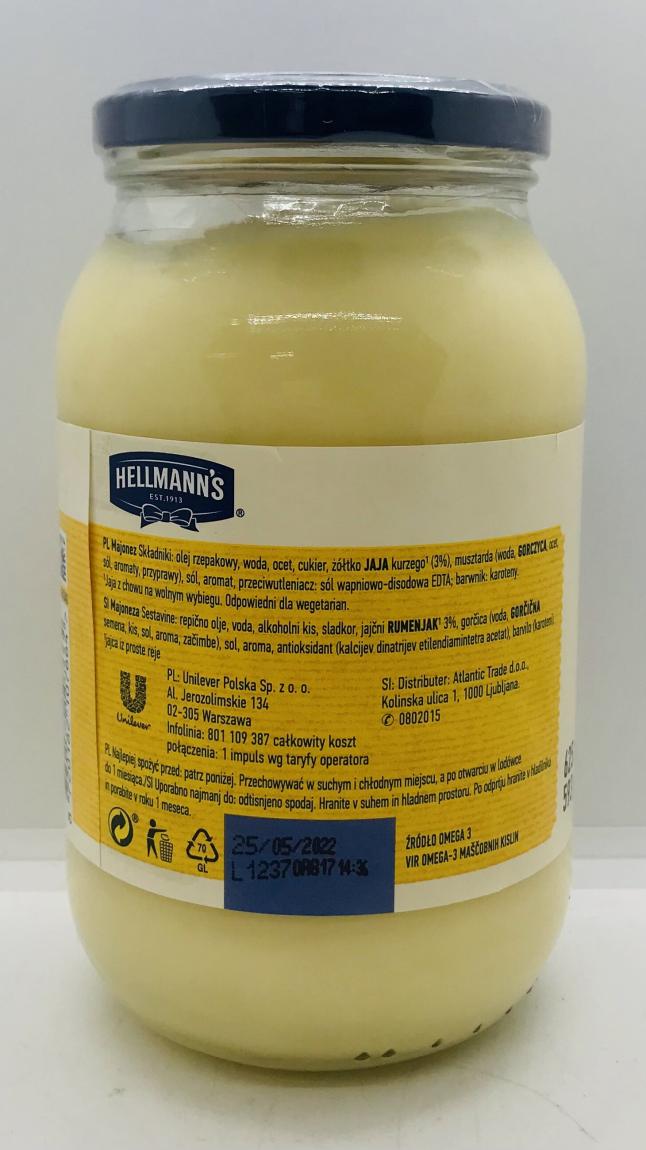 Hellmann's Real Mayonnaise 625mL.