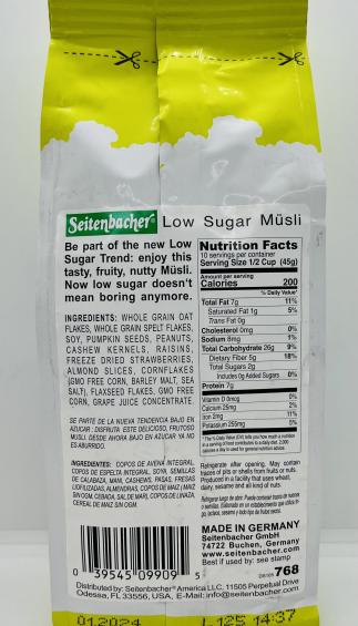 Seitenbacher Low Sugar Musli Strawberries 454g.