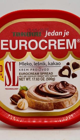 Eurocream Spread w. Hazelnut 500g.