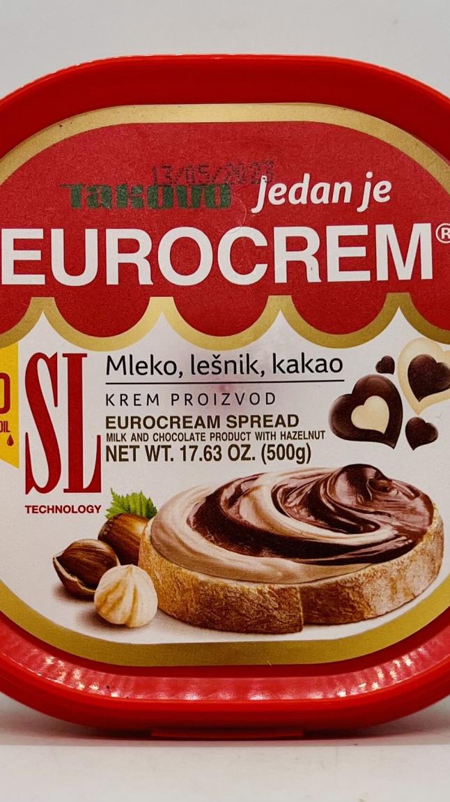 Eurocream Spread w. Hazelnut 500g.