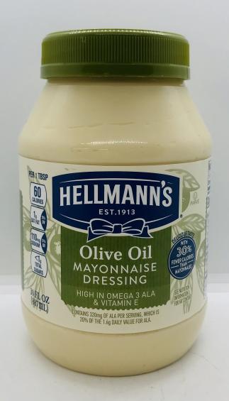 Hellmann's Olive Oil Mayonnaise 887mL.