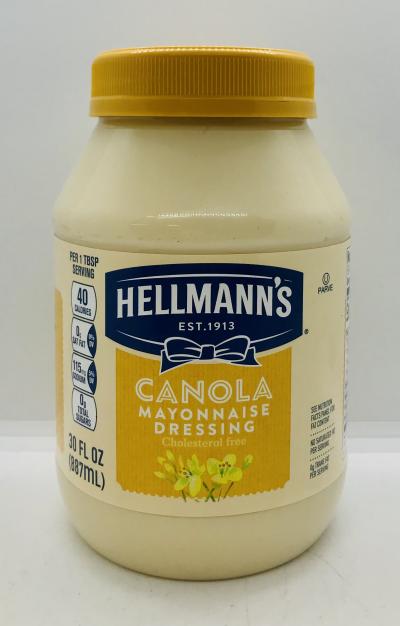 Hellmann's Canola Mayonnaise Dressing 887mL.