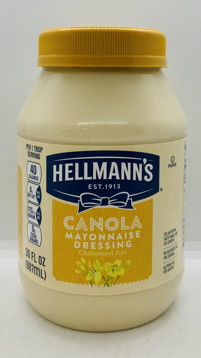 Hellmann's Canola Mayonnaise Dressing 887mL.