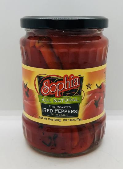 Sophia Red Peppers w. Garlic 540g.