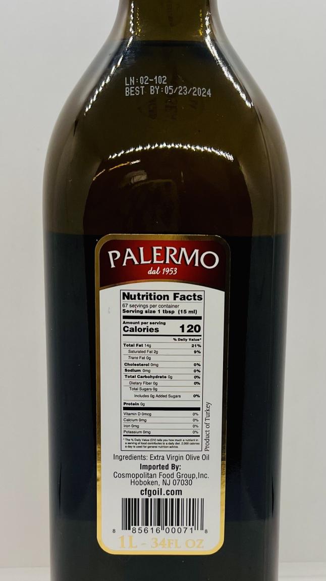 Palermo Extra Virgin Olive Oil 1L.