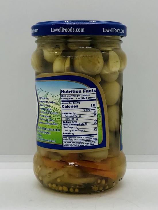 Lowell Pickled Mushrooms 265g.