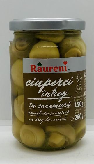 Raureni Whole Mushrooms in Brine 280g.