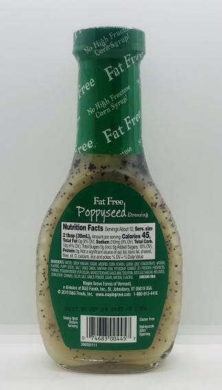 Maple Grove Farms of Vermont Poppyseed 237mL.