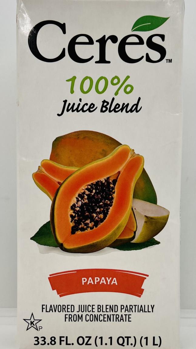 Ceres Papaya Juice Blend 1L.