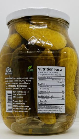 Belevini Pickled Cucumbers 840g.