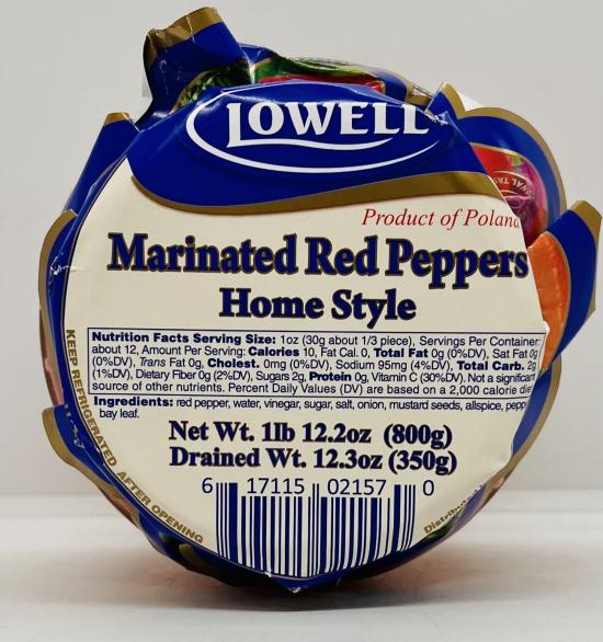 Lowell Marinated Red Pepper 800g.