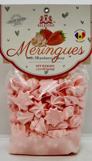 Meringues w. Strawberry Flavor 100g.