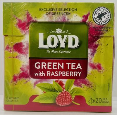 Loyd Green Tea w. Raspberry 30g.