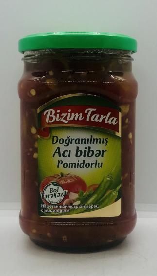 Bizim Tarla Sliced Hot Pepper w. Tomato 640g.