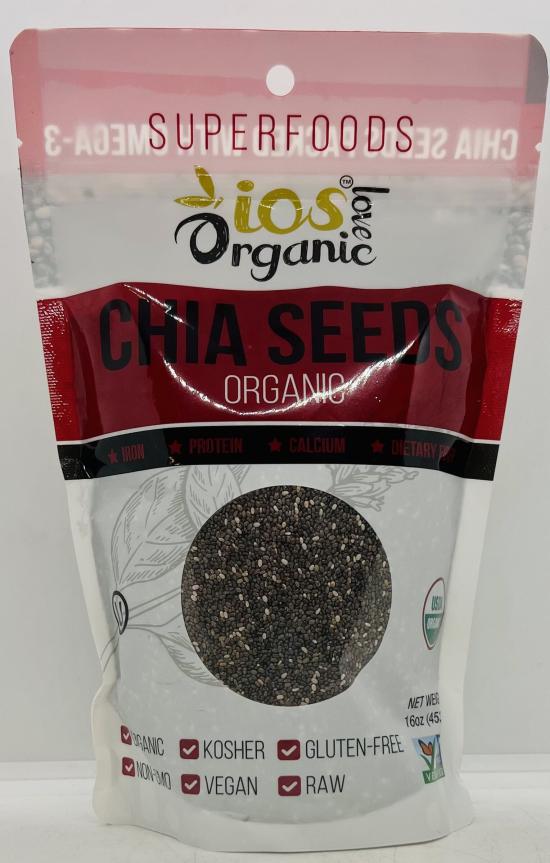 IOS Organic Chia Seeds 453g.