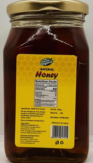 Shan Organics Natural Honey 500g.