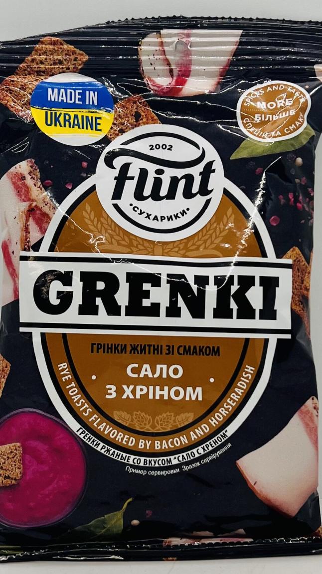 Flint Grenki Bacon and Horseradish 80g.