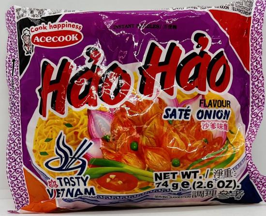 Hao Hao Sate Onion Flavor Noodles 74g.