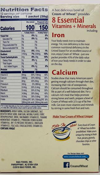 Cream of Wheat Instant Original Flavor 336g.