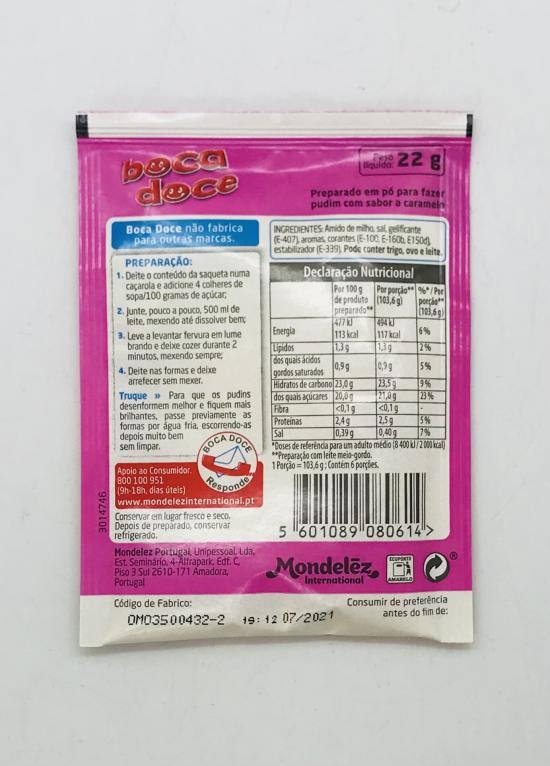 Boca Doce Pudding Powder Caramelo 22g