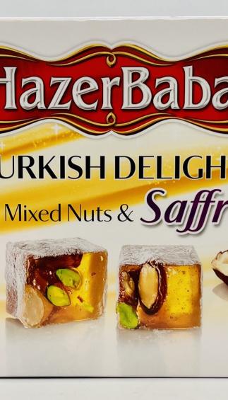 Hazer Baba Turkish Delight w. Mixed Nuts & Saffron 454g.