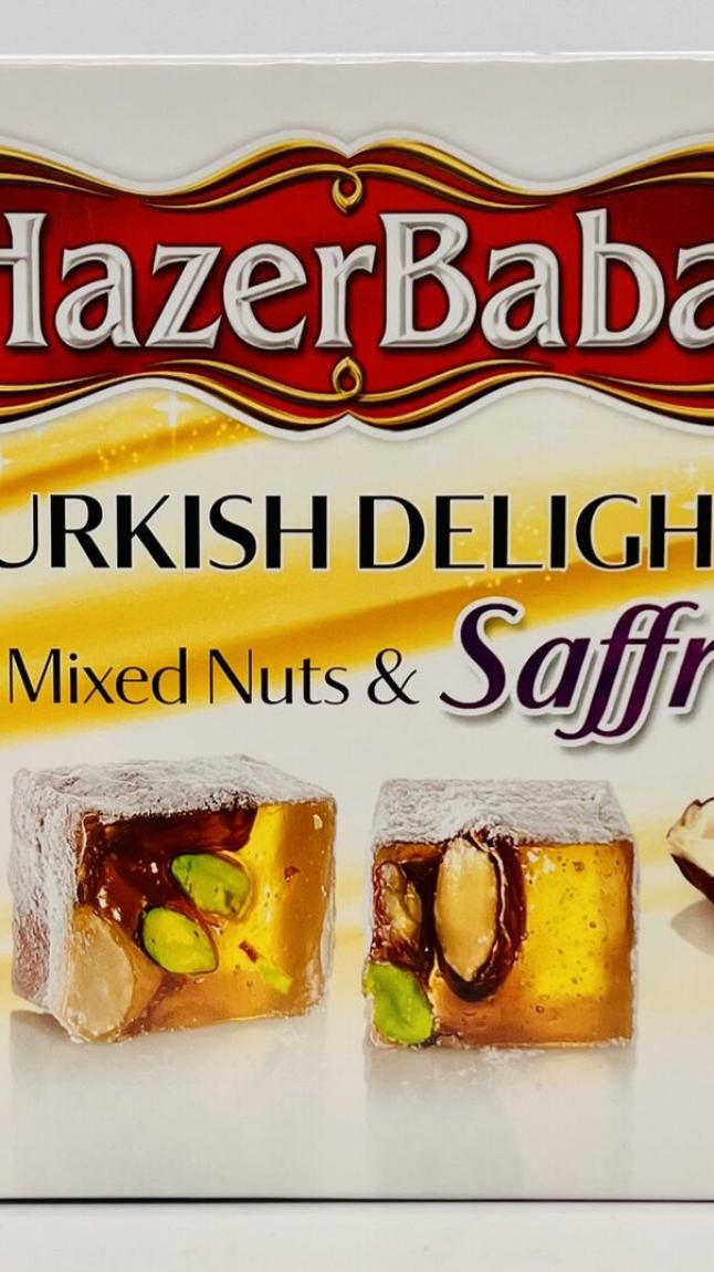 Hazer Baba Turkish Delight w. Mixed Nuts & Saffron 454g.