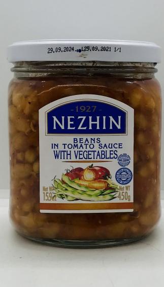 Nezhin Beans in Tomato Sauce w. Vegetables 450g.