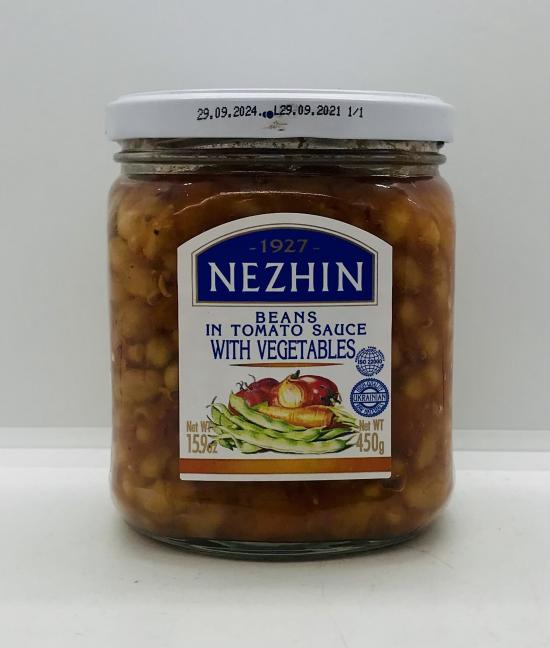 Nezhin Beans in Tomato Sauce w. Vegetables 450g.