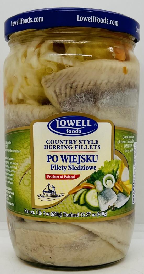 Lowell Country Style Herring Fillets 650g.