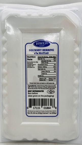 Lowell Herring Fillets in Oil 250g.