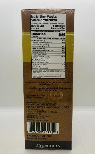 Pocas Honey Ginger Tea Lemon Flavor 360g