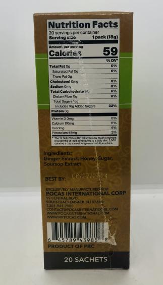 Pocas Honey Ginger Tea Soursop Flavor 360g