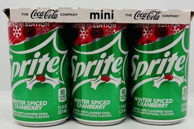 Sprite Winter Spiced Cranberry 222mL. 6pcs.