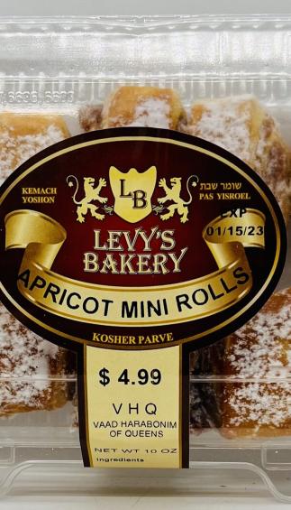 Levys Bakery Apricot Mini Rolls 10 OZ