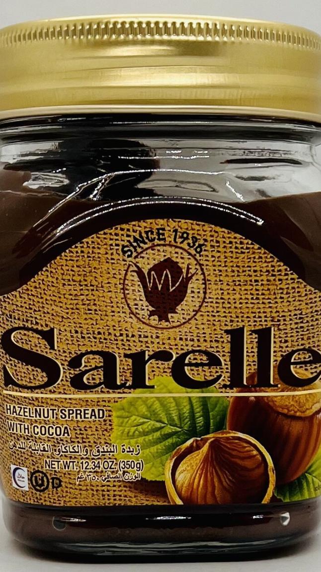 Sarelle Hazelnut Spread w. Cocoa 350g.