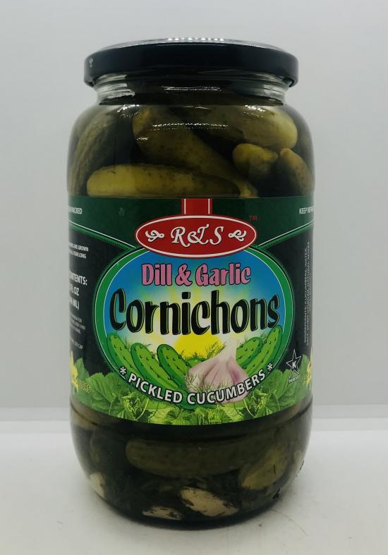 Reis Dill & Garlic Cornichons 946mL.