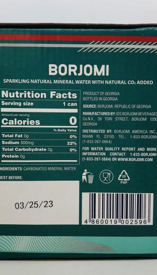 Borjomi Sparkling Mineral Water 1.98L.