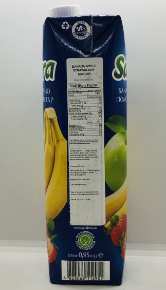 Sandora Banana Apple Strawberry Nectar 0.95L.