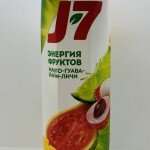 J7 Mango Guava Lime and Litchee Juice Drink With Pulp 0.97L.